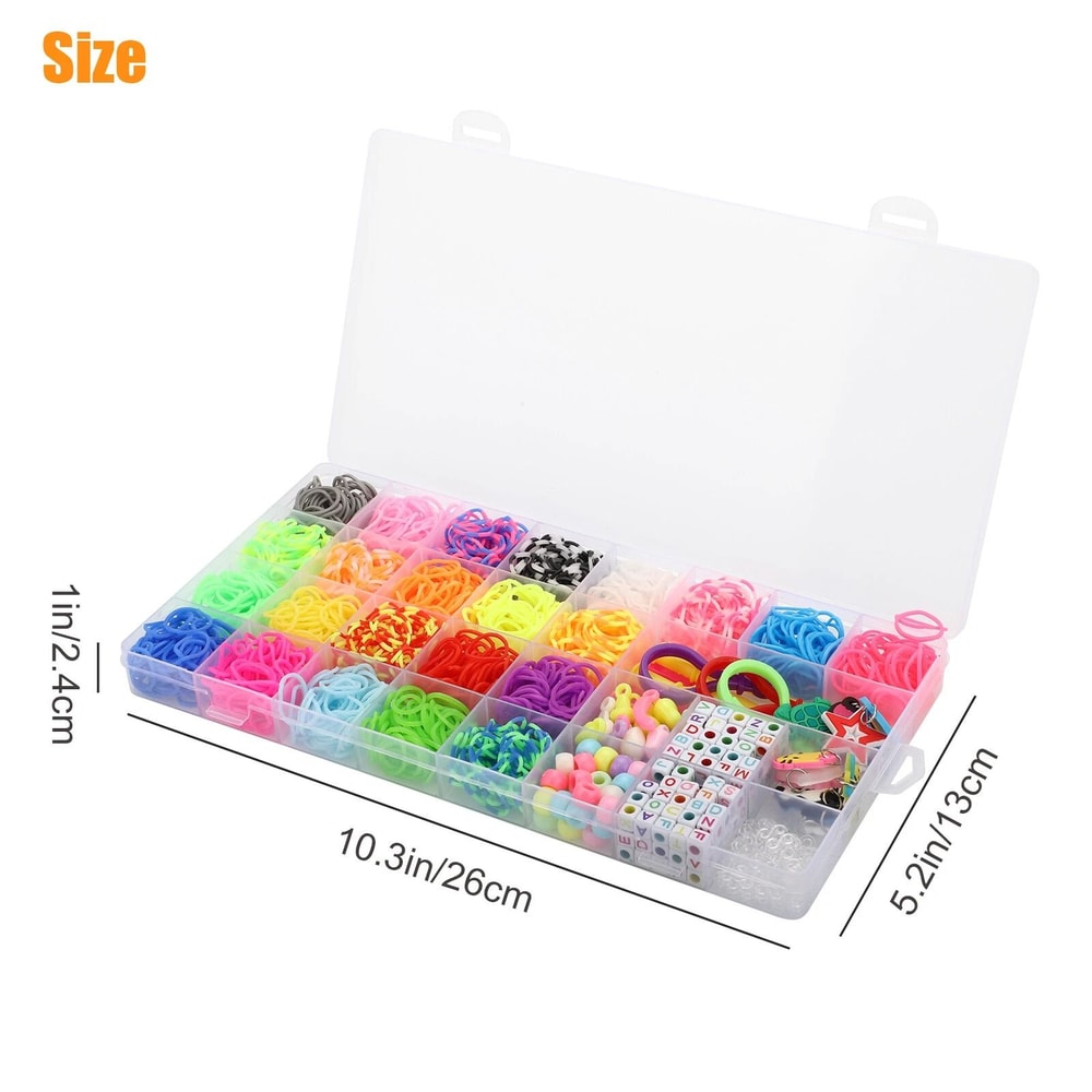 Rubber Bands Bracelet Kit DIY Jewelry Making Set With Loom Tools And Beads 6