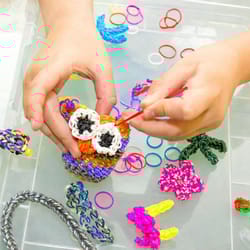 rubber bands bracelet kit diy jewelry making set with loom tools and beads