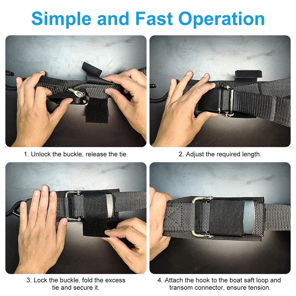 HeavyDuty Boat Trailer TieDown Strap With S Hook For Car Motorcycle Bike 1