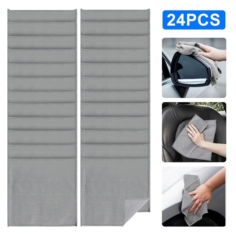 Premium Microfiber Cleaning Cloths Reusable Car Towels ScratchFree Highly Absorbent 6