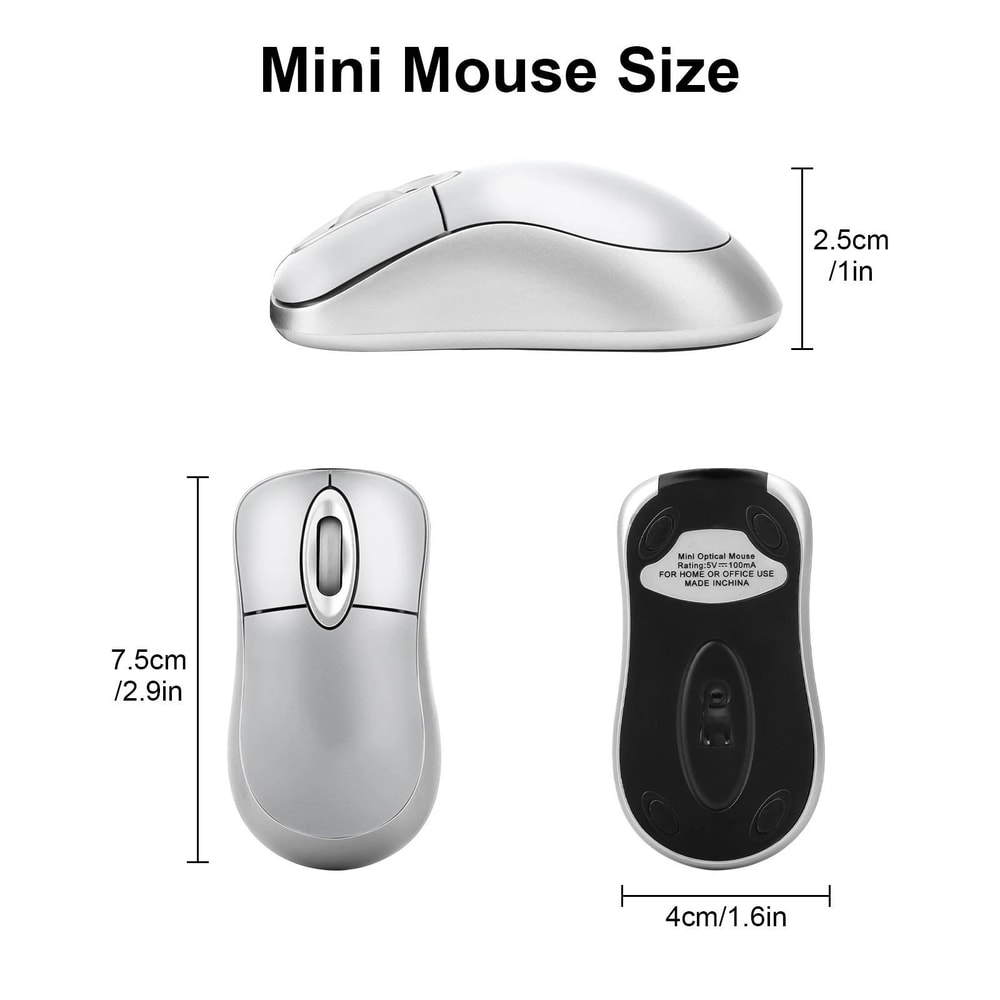USB Mini Optical Mouse With Retractable Cord For Laptop And Desktop 1