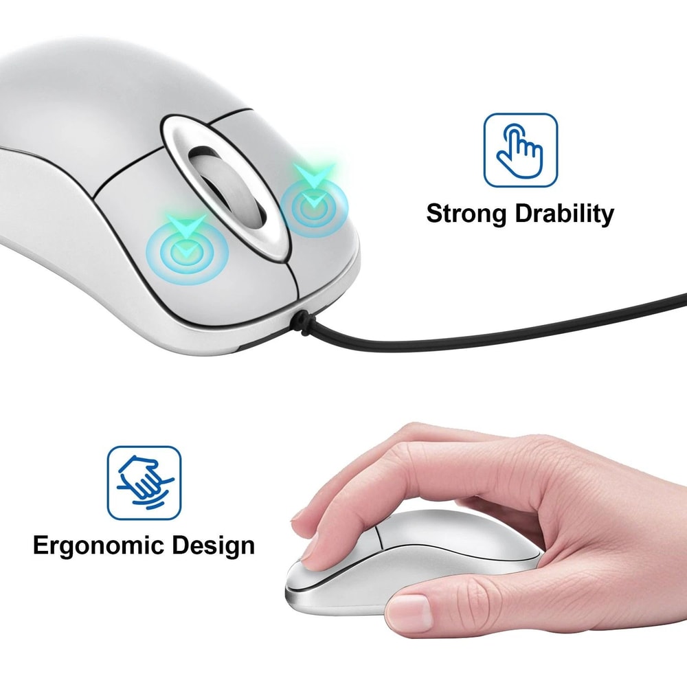USB Mini Optical Mouse With Retractable Cord For Laptop And Desktop 6