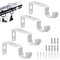 White Adjustable Curtain Bracket Rod Holders WallMount HoleFree Design 7