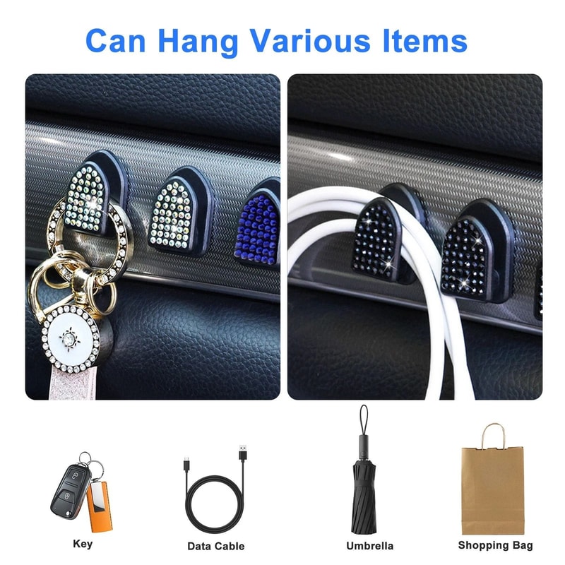 Bling Car Dashboard Hooks Multifunctional Key Cable Holder 1