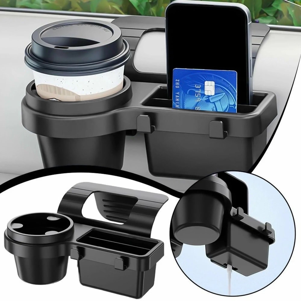 Multifunctional Car Window Organizer Cup Holder Phone Slot And Drink Tray For Car Door Storage 3