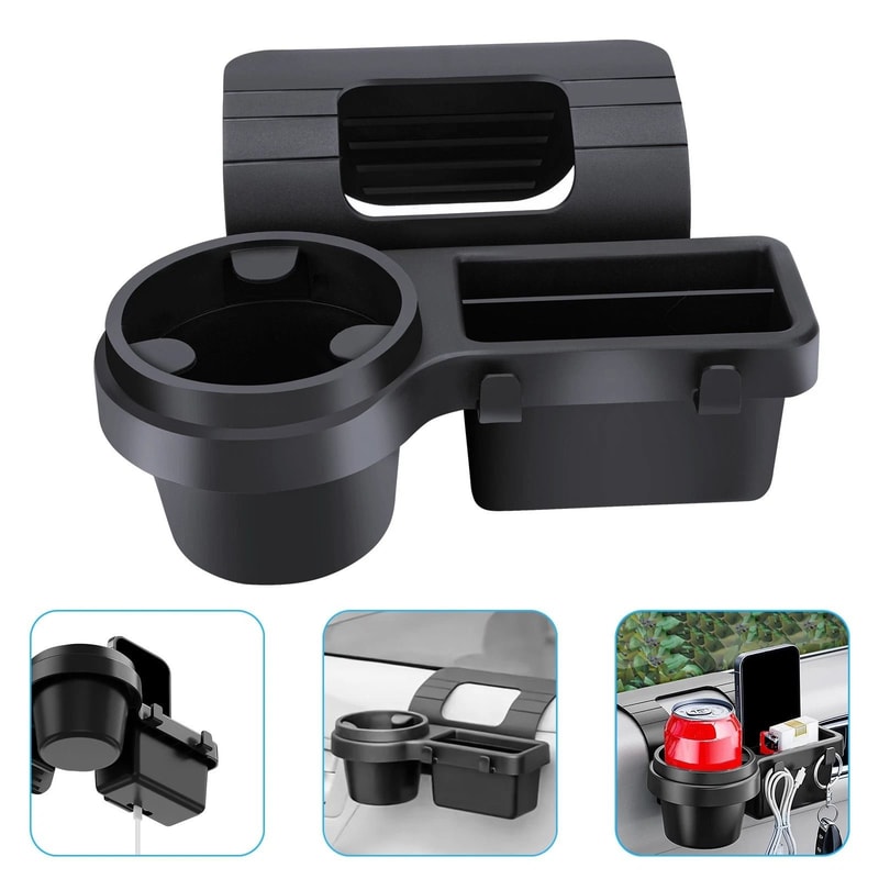 Multifunctional Car Window Organizer Cup Holder Phone Slot And Drink Tray For Car Door Storage 1