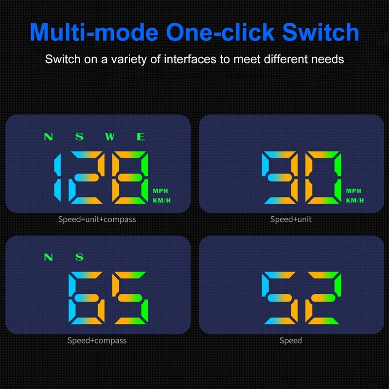 Universal GPS Speedometer Head Up Display For Cars Trucks Digital MPH With Alarms 4