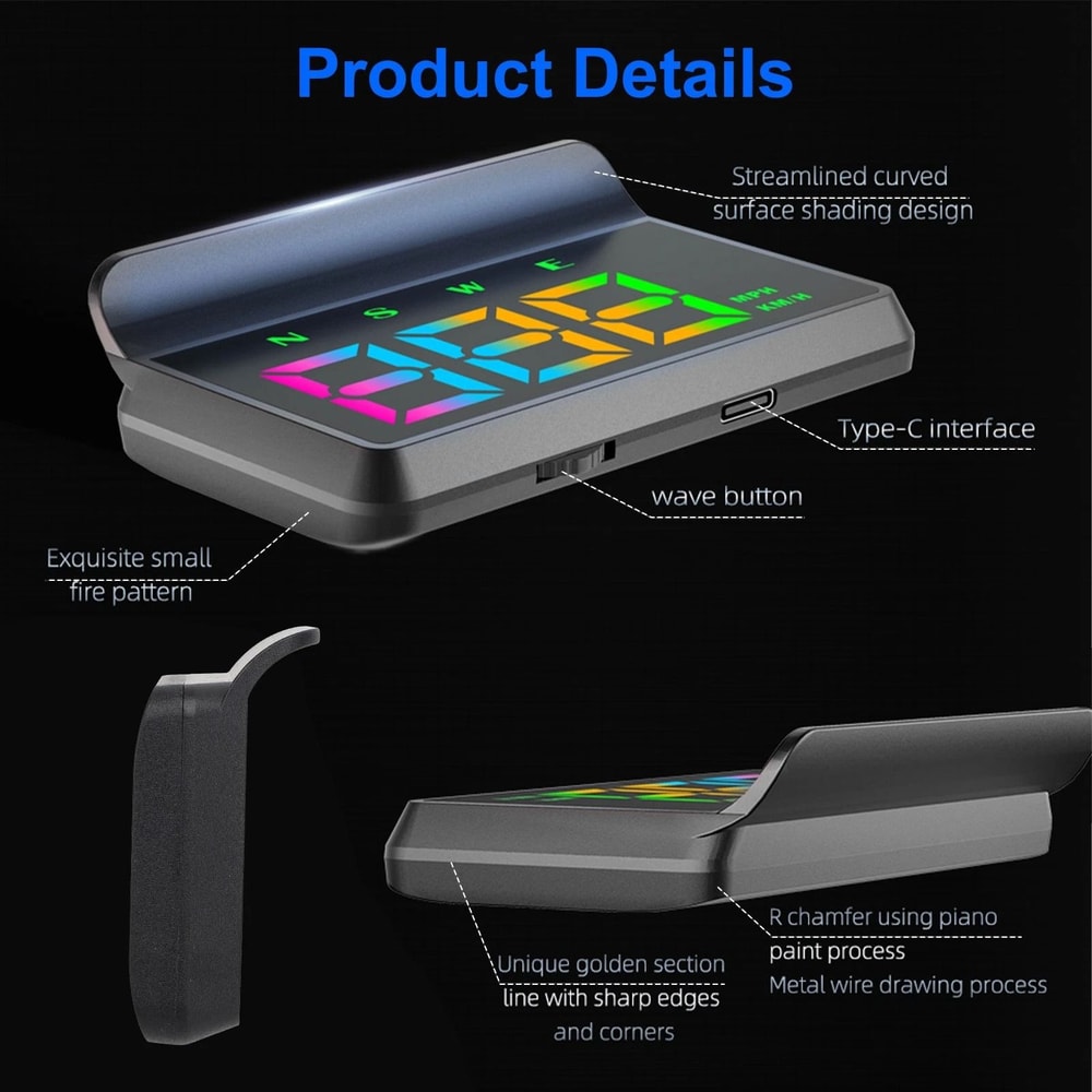 Universal GPS Speedometer Head Up Display For Cars Trucks Digital MPH With Alarms 5