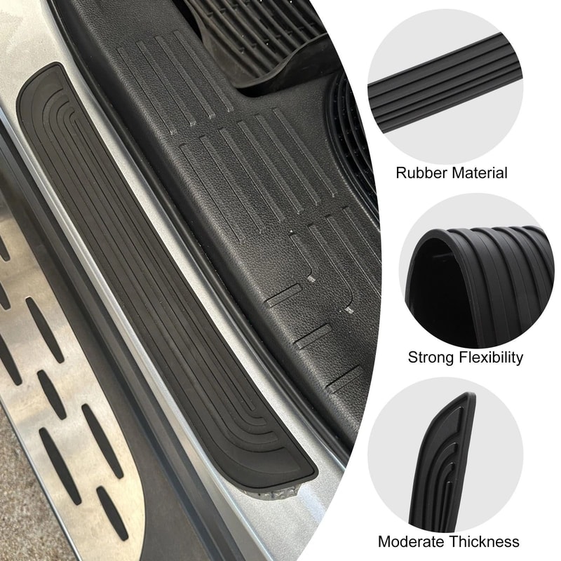 Universal Car Door Sill Protector Pads Rubber Scuff Cover For Trucks SUVs Cars 4