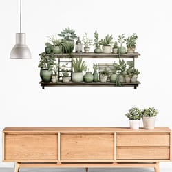 tropical green plant wall decal – removable self-adhesive wall decor for rooms