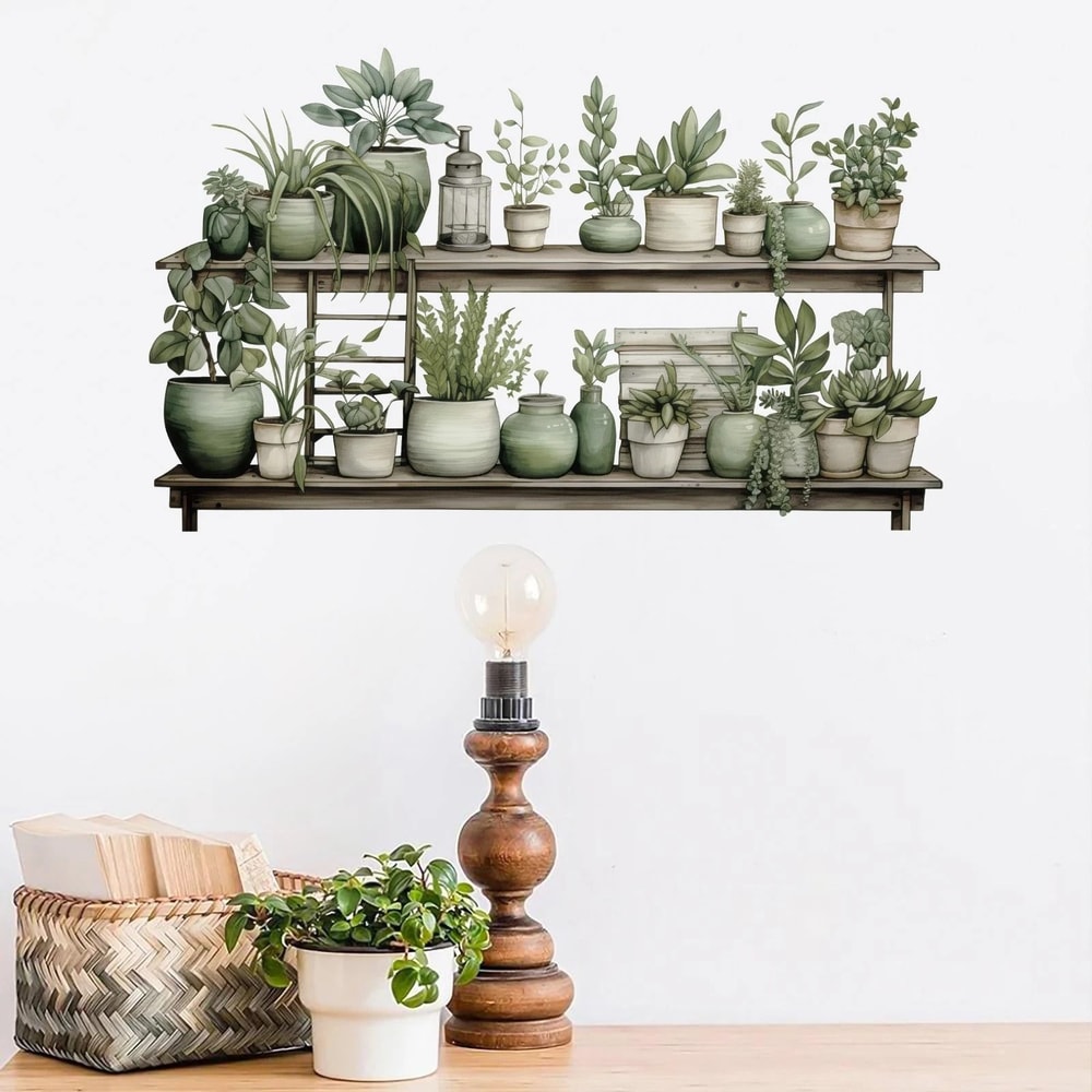 Tropical Green Plant Wall Decal Removable SelfAdhesive Wall Decor For Rooms 1