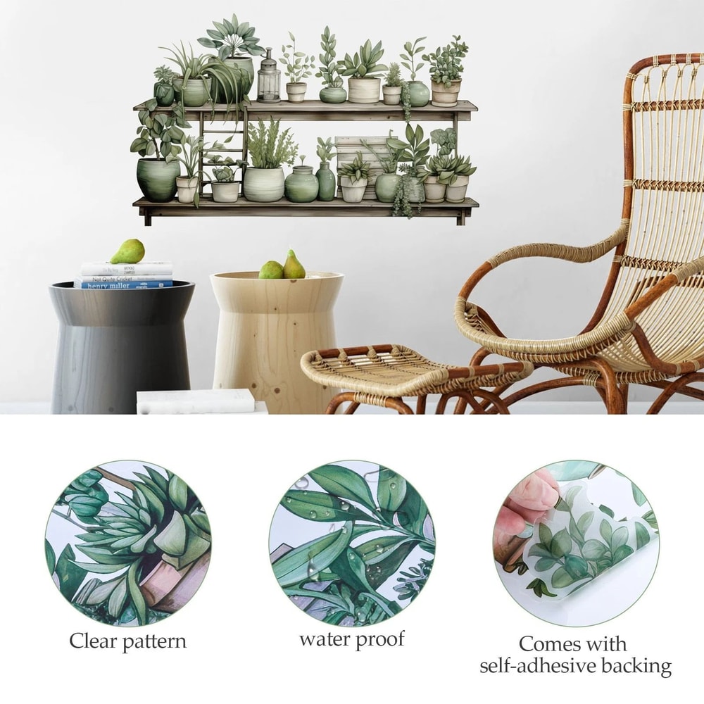 Tropical Green Plant Wall Decal Removable SelfAdhesive Wall Decor For Rooms 2