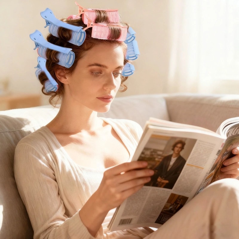 Heatless Hair Curler Set With SelfAdhesive Hooks Soft Natural Curls For Women 0