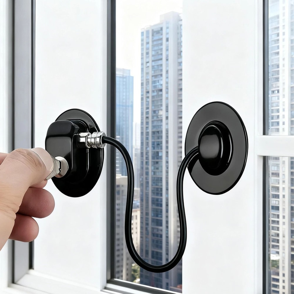 No Drill Refrigerator Safety Lock With Key Stainless Steel Secure Child Pet Safety 0