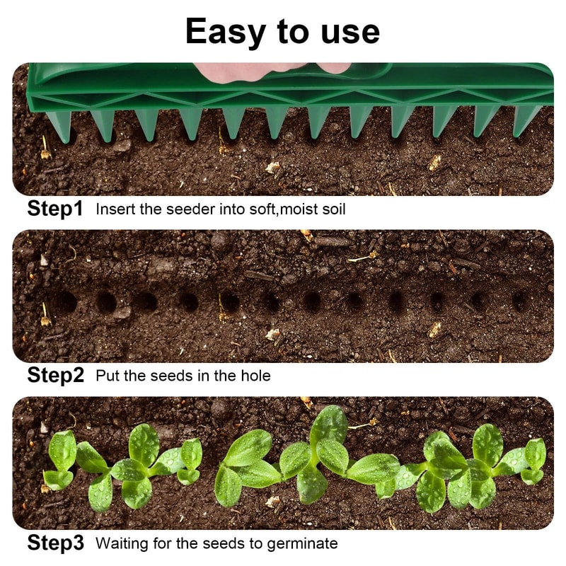 Plastic Garden Seeder Tool Heavy Duty Seeding Puncher For Efficient Soil Digger Planting 3