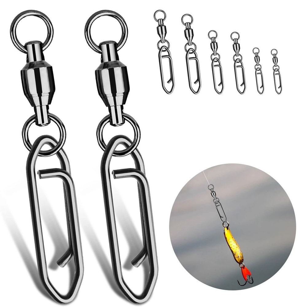 Stainless Steel Fishing Swivels With Coast Lock Snaps For Smooth Casting Easy Attachment 0