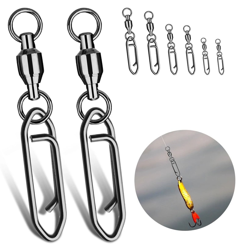 Stainless Steel Fishing Swivels With Coast Lock Snaps For Smooth Casting Easy Attachment 0