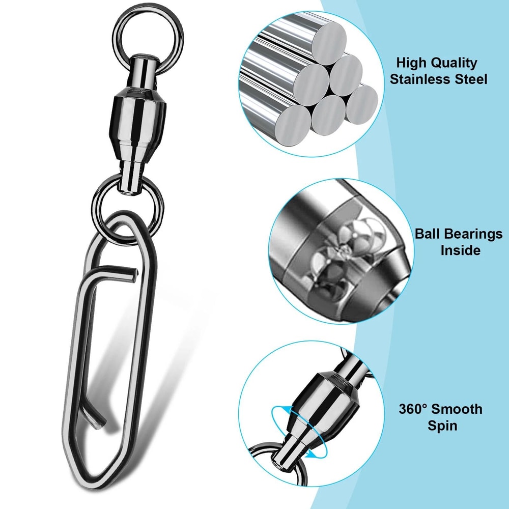 Stainless Steel Fishing Swivels With Coast Lock Snaps For Smooth Casting Easy Attachment 4