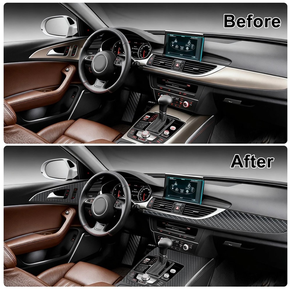 High Gloss Carbon Fiber Vinyl Wrap Film Waterproof DIY PVC Film For Car Motorcycle 4