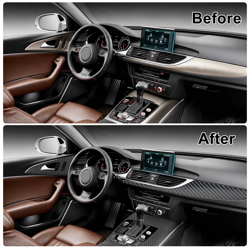 High Gloss Carbon Fiber Vinyl Wrap Film Waterproof DIY PVC Film For Car Motorcycle 4