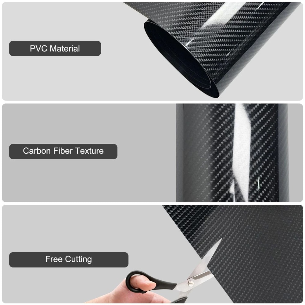 High Gloss Carbon Fiber Vinyl Wrap Film Waterproof DIY PVC Film For Car Motorcycle 5