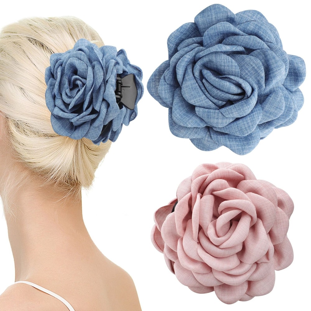 Rose Flower Nonslip Hair Claw Clips For Women Girls Elegant Sturdy Hair Accessories For All Hairs 3