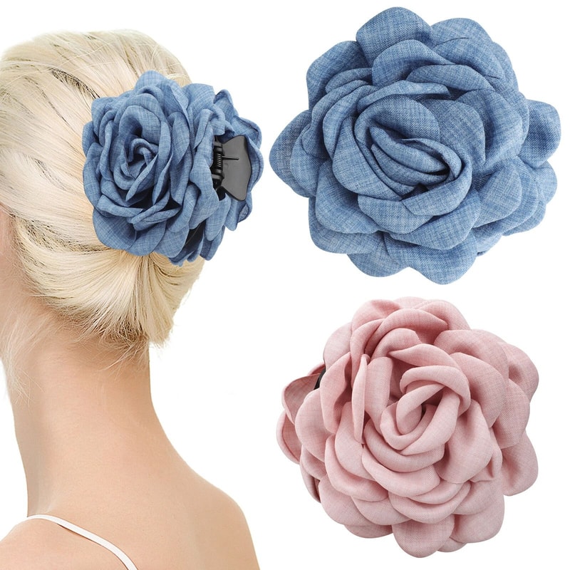 Rose Flower Nonslip Hair Claw Clips For Women Girls Elegant Sturdy Hair Accessories For All Hairs 3