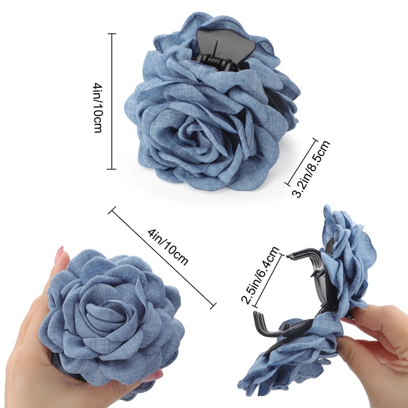 Rose Flower Nonslip Hair Claw Clips For Women Girls Elegant Sturdy Hair Accessories For All Hairs 2