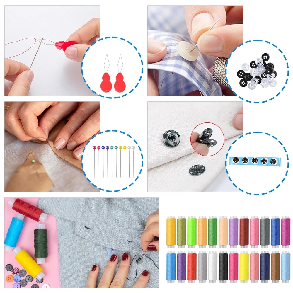 Portable Sewing Kit With Threads Scissors And Needles Complete Travel Sewing Box Set 1