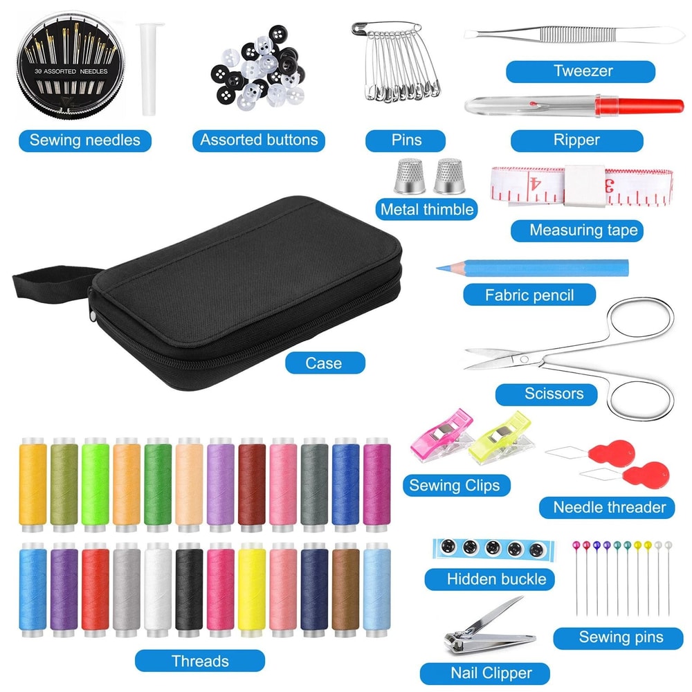 Portable Sewing Kit With Threads Scissors And Needles Complete Travel Sewing Box Set 3