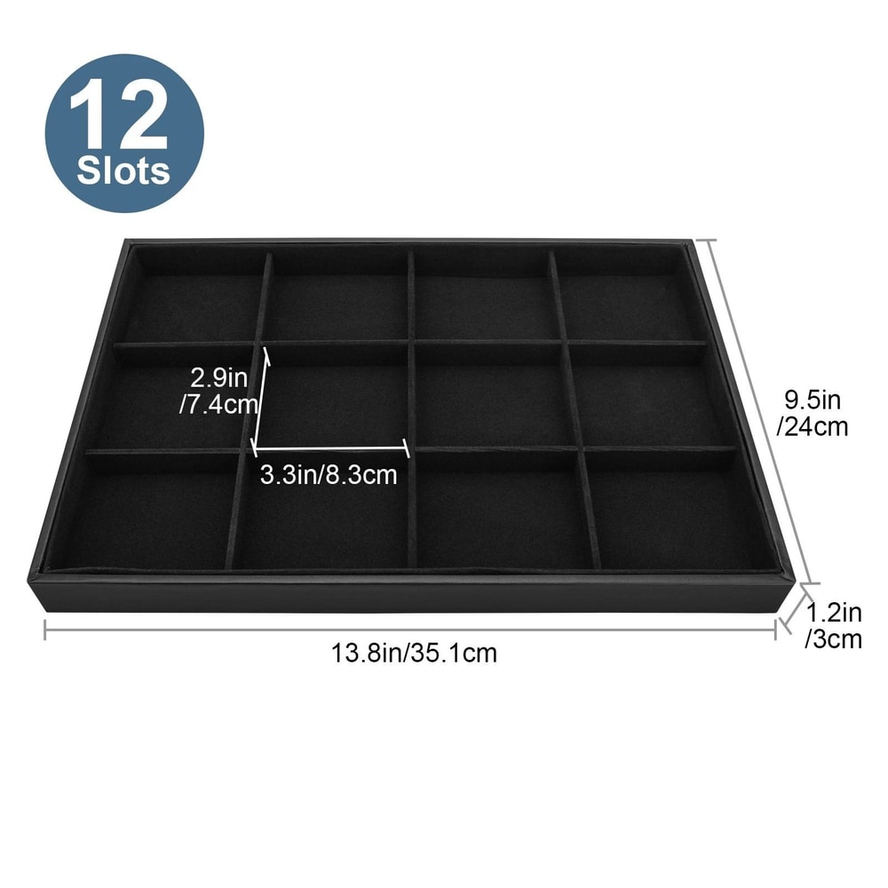 Jewelry Display Organizer Tray Grid Ring Earring Necklace Storage Box 4