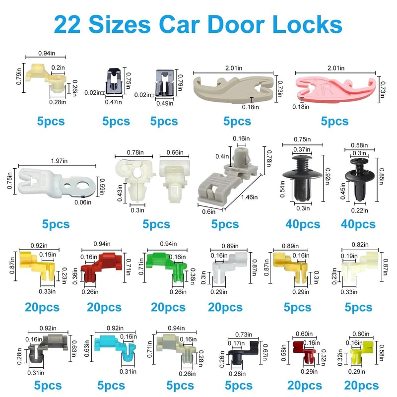 Car Door Lock Rod Clips Fastener Kit 7