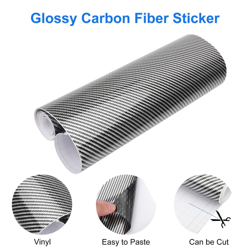 Glossy Carbon Fiber Vinyl Film Car Interior Wrap Sticker 6