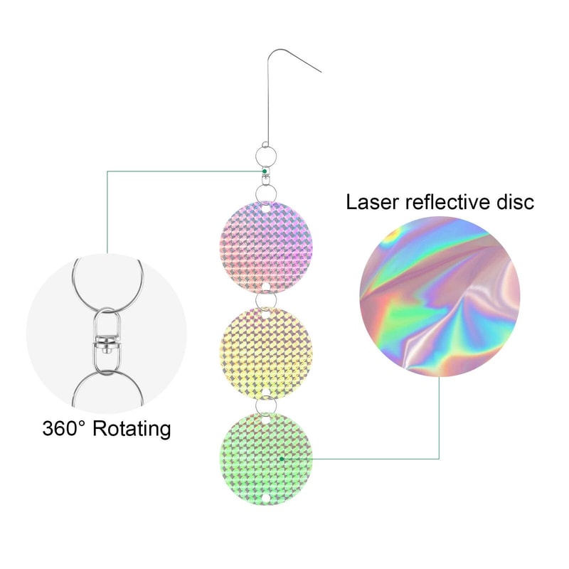 Reflective Bird Repellent Discs Hanging Scare Devices For Garden Orchard Protection 2