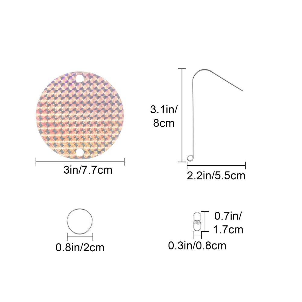 Reflective Bird Repellent Discs Hanging Scare Devices For Garden Orchard Protection 4