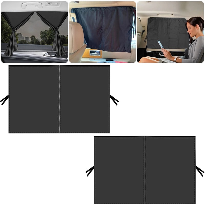 Magnetic Car Window Sun Shade For Rear Windows UV Protection Mesh Curtain 5