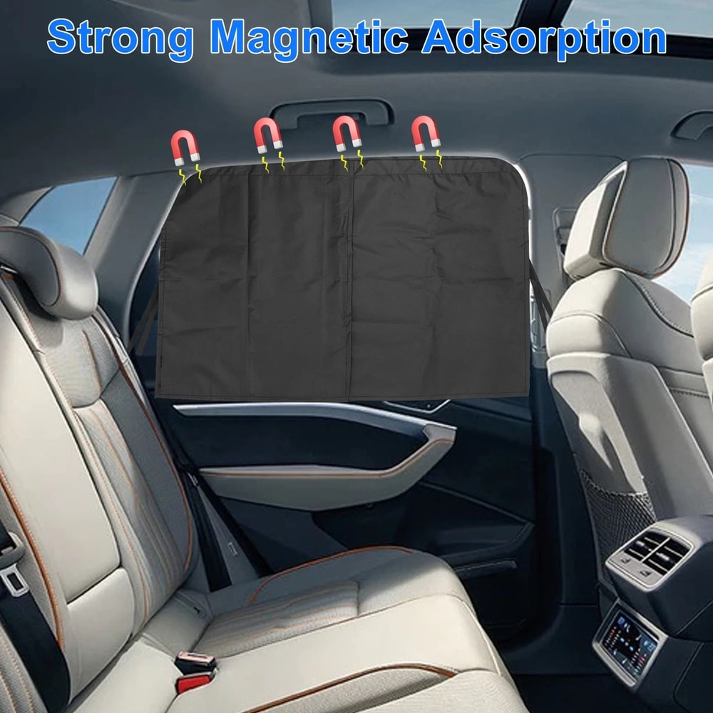 Magnetic Car Window Sun Shade For Rear Windows UV Protection Mesh Curtain 4