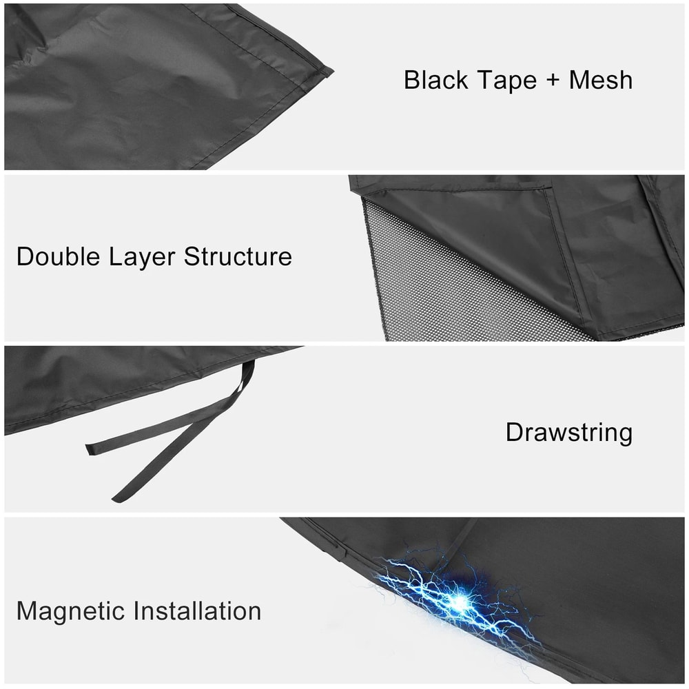 Magnetic Car Window Sun Shade For Rear Windows UV Protection Mesh Curtain 6