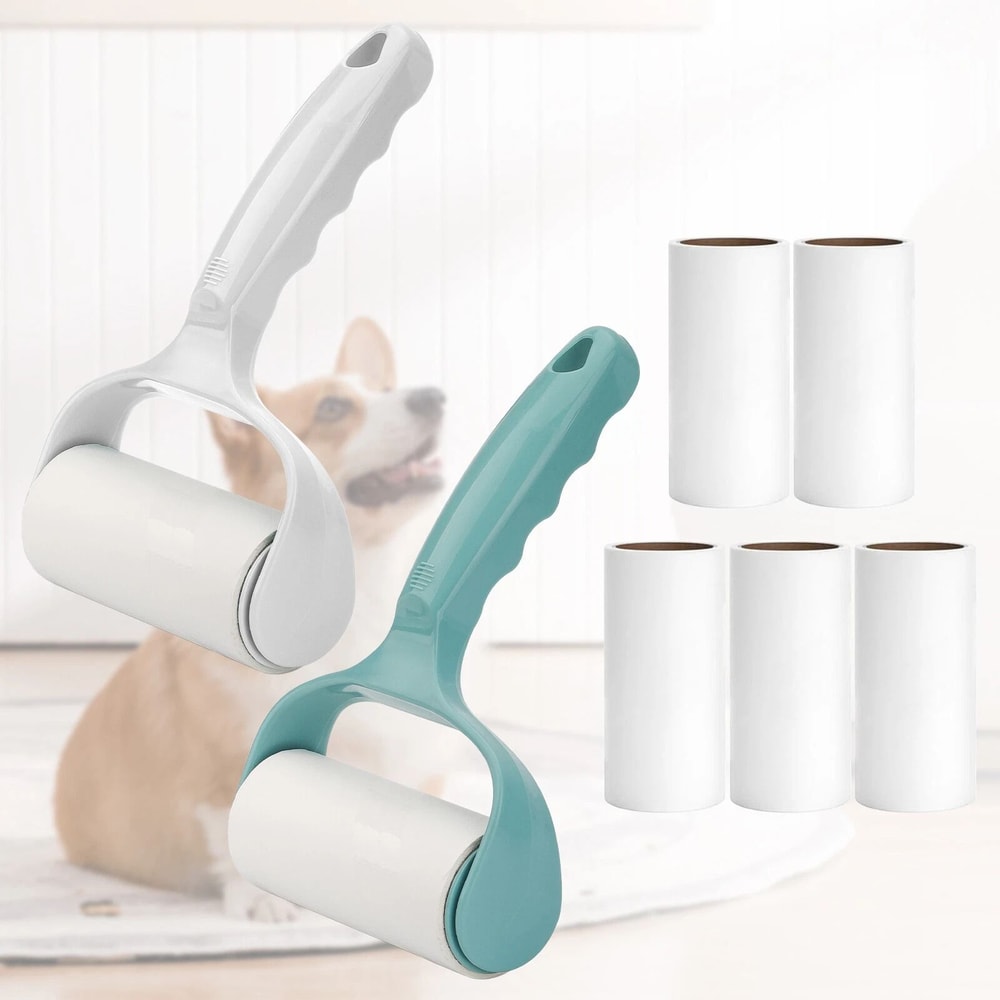 Extra Sticky Lint Roller With Handle Refill Rolls Pet Hair Remover For Clothes Furniture Carpets 5