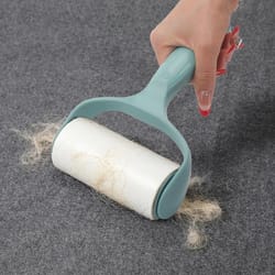 extra sticky lint roller with handle & refill rolls - pet hair remover for clothes, furniture & carpets