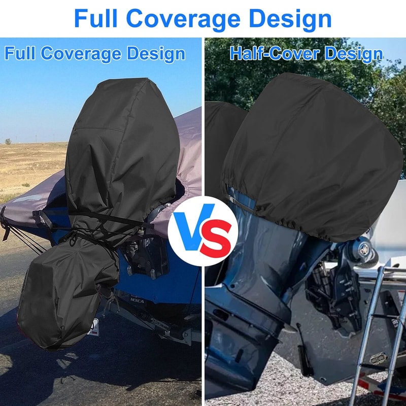 Waterproof Outboard Motor Cover Universal Fit For Boat Engines Durable Fabric 2