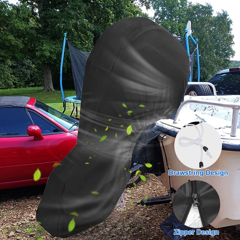 Waterproof Outboard Motor Cover Universal Fit For Boat Engines Durable Fabric 3