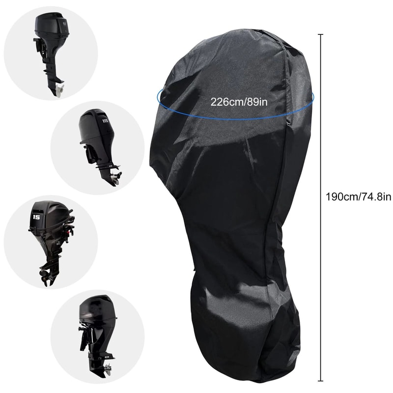 Waterproof Outboard Motor Cover Universal Fit For Boat Engines Durable Fabric 1
