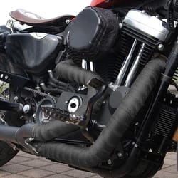exhaust heat protection wrap kit - insulation tape with ties & gloves for motorcycles, cars & more