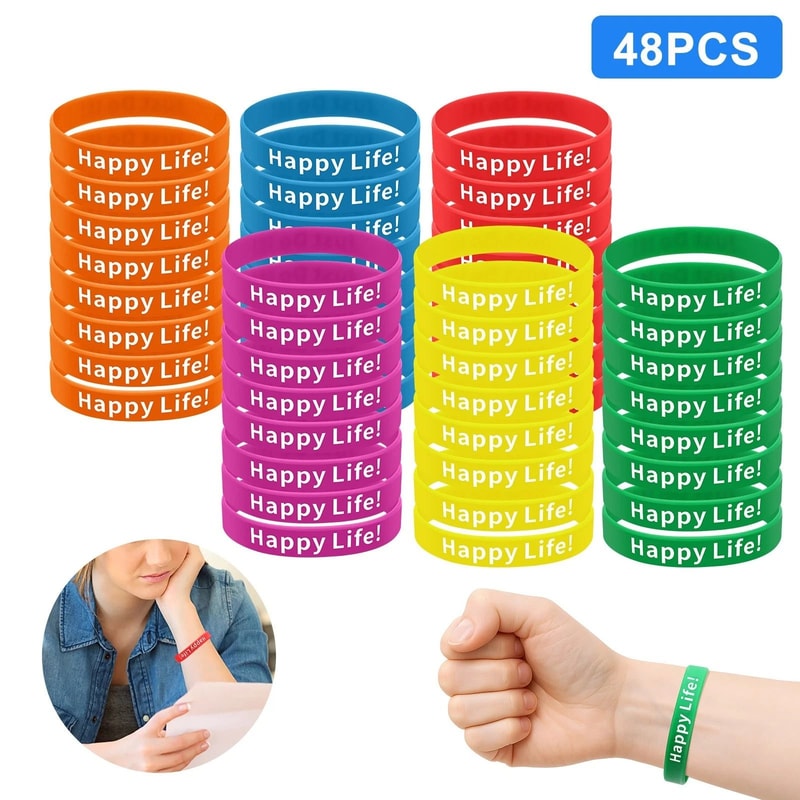 Multicolor Silicone Wristbands Inspirational Bracelets For Events Gifts 6