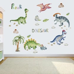 dinosaur wall decals – removable pvc stickers for kids bedroom decor