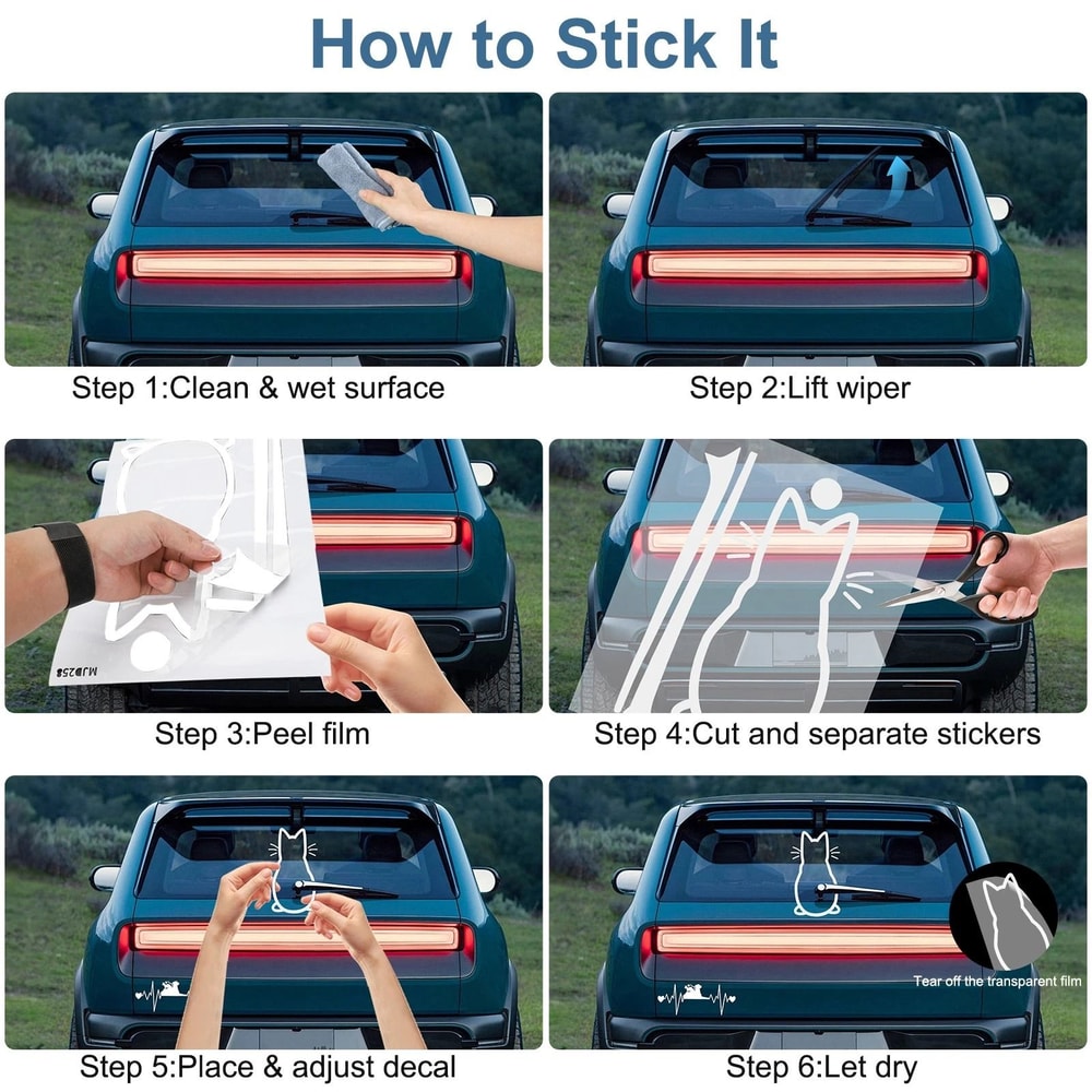 Cute Cat Dog Car Window Vinyl Stickers Animal Decals For Laptops Cars 2