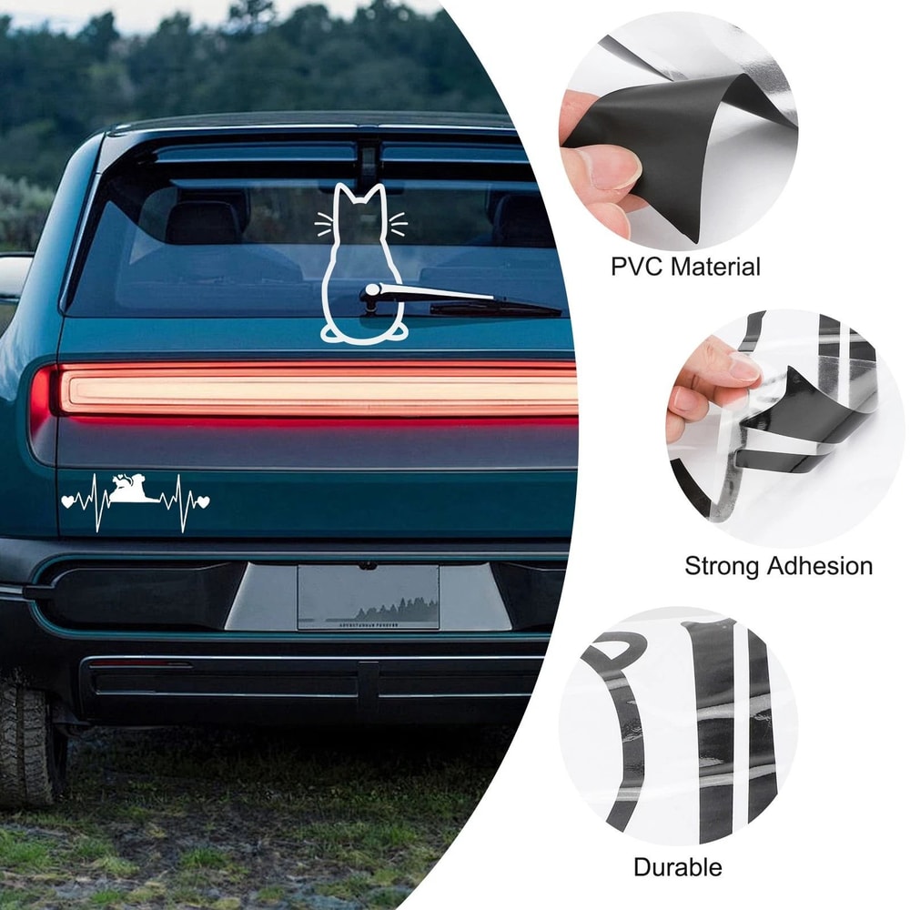Cute Cat Dog Car Window Vinyl Stickers Animal Decals For Laptops Cars 5
