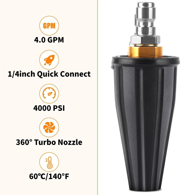 High Pressure Washer Turbo Nozzle Spray Tip Spray Angles 5