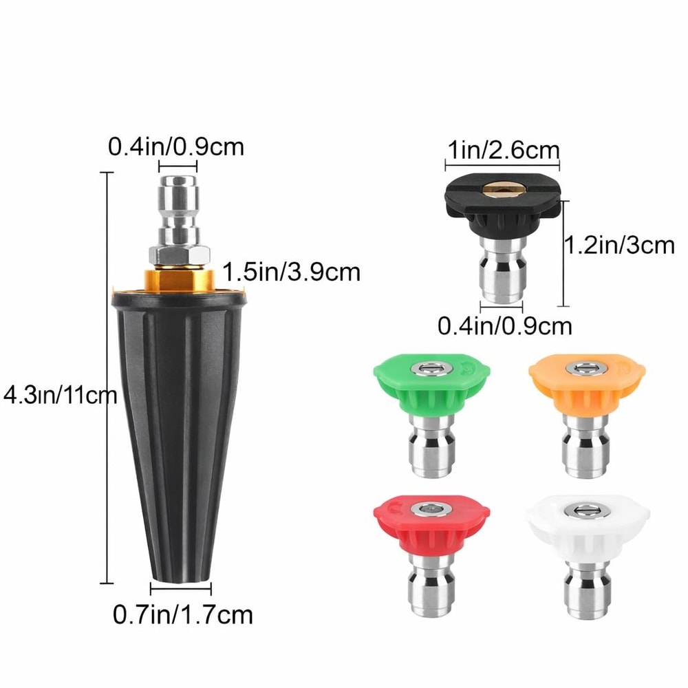 High Pressure Washer Turbo Nozzle Spray Tip Spray Angles 6